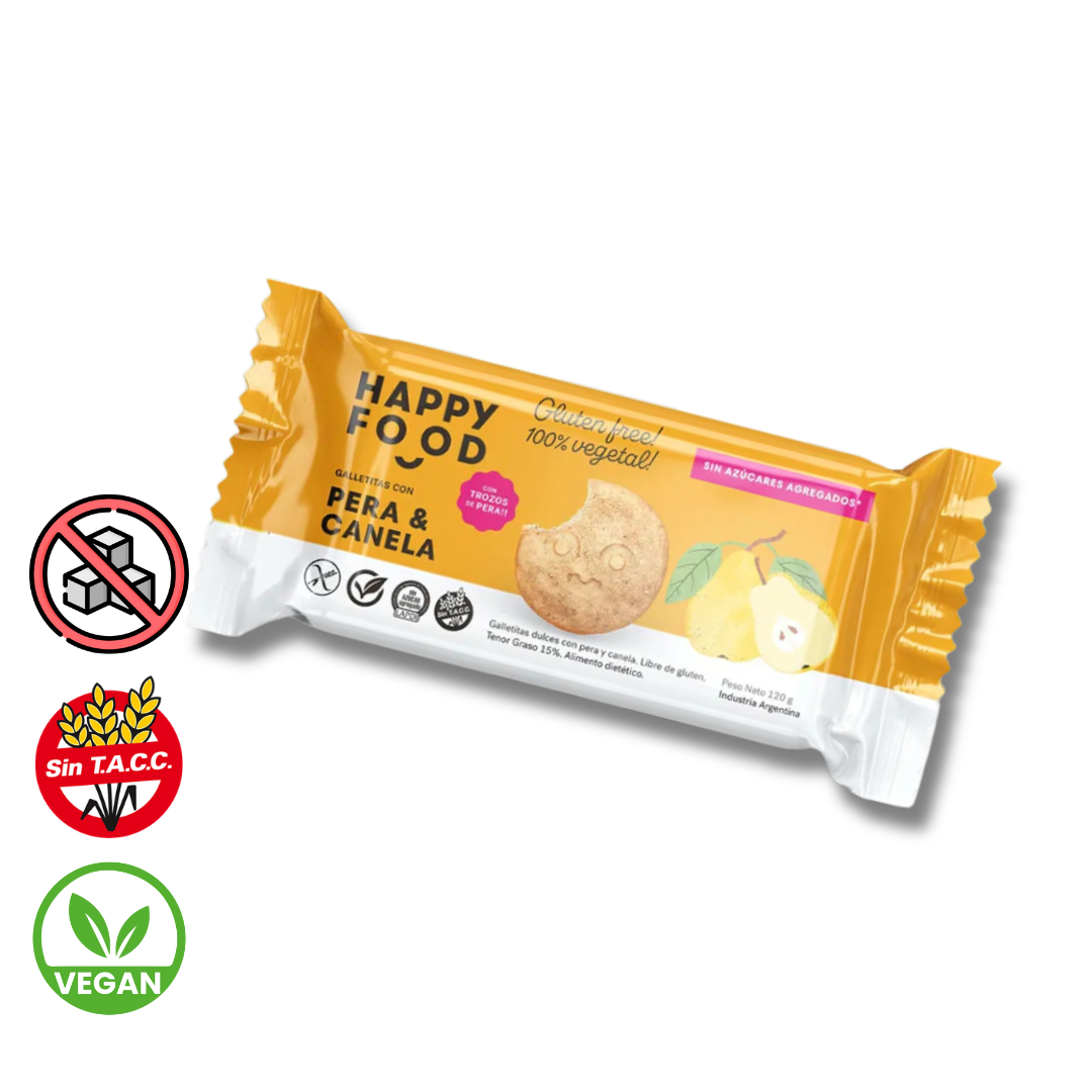 Galletitas de Pera y Canela x 120g - Happy Foods