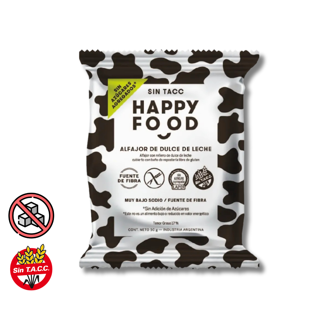 Alfajor de Dulce de Leche Sin Azucar x 50g - Happy Foods