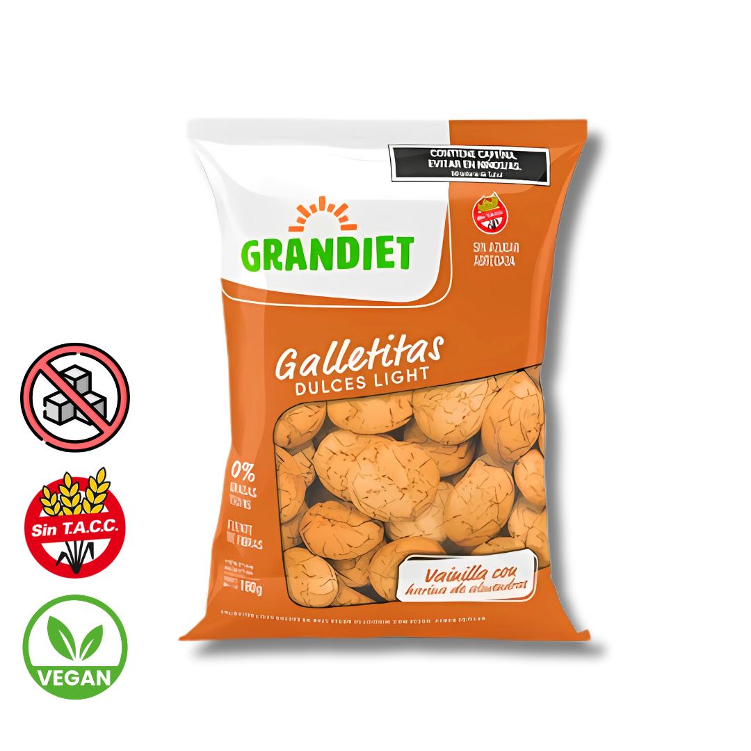 Galletitas Light Vainilla con Harina de Almendras x 180g - Grandiet