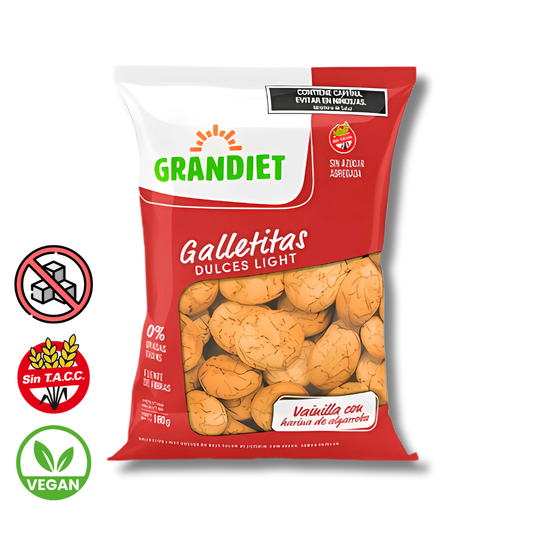 Galletitas Light Vainilla con Harina de Algarroba x 180g - Grandiet