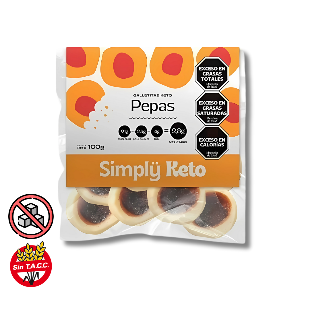 Pepas Keto con Mermelada de Frambuesa x 100g - Simply Keto
