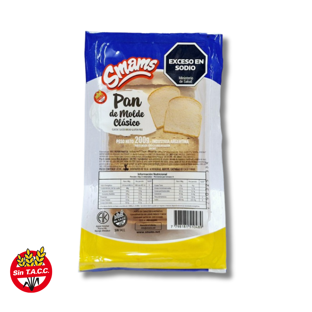 Pan de Molde Clasico x 200g - Smams