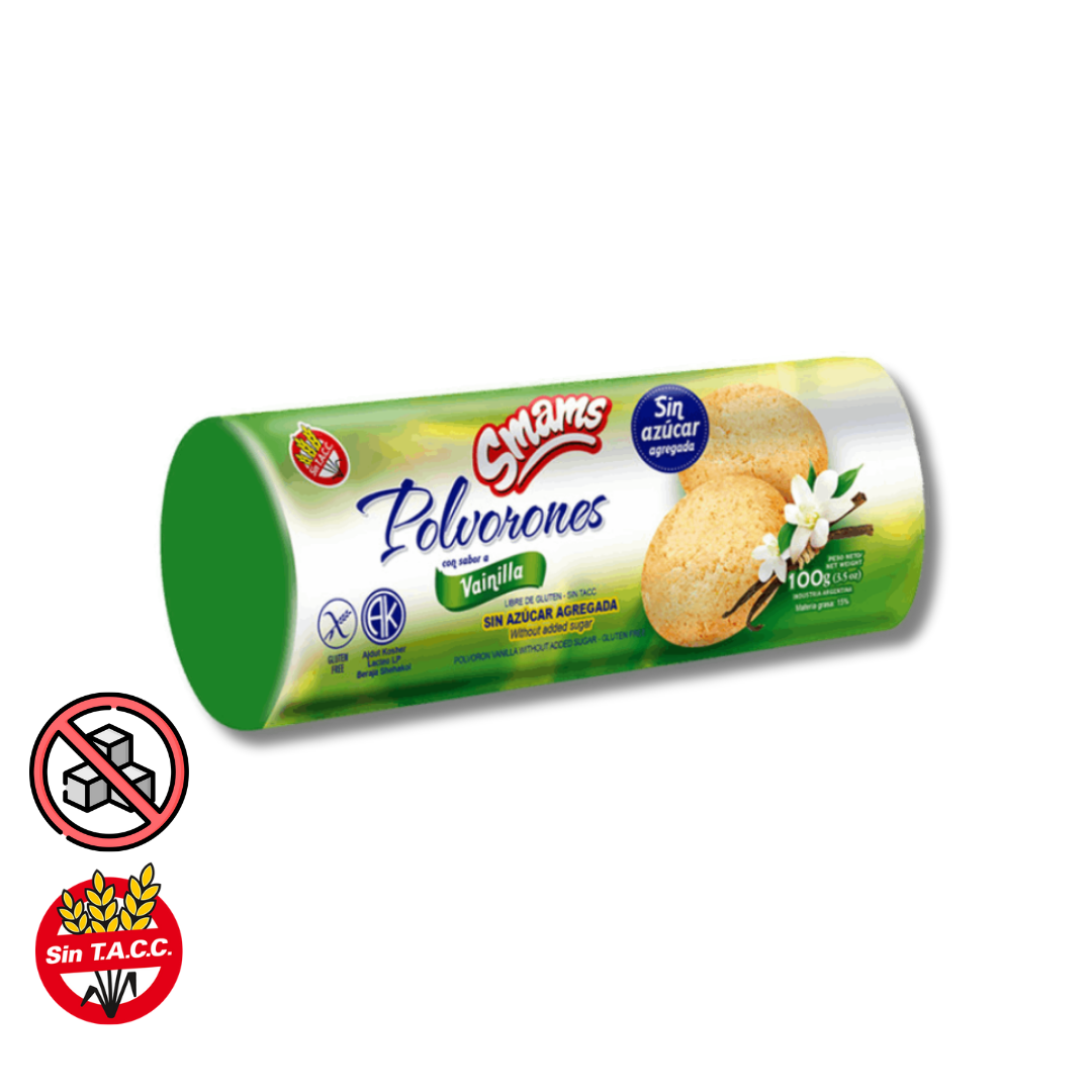 Polvorones de Vainilla Sin Azucar x 115g - Smams