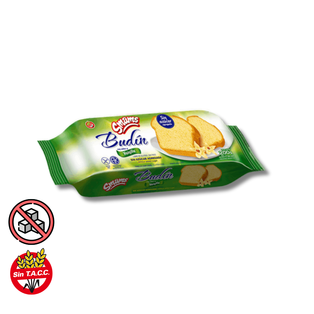 Budin Vainilla Sin Azucar x 200g - Smams