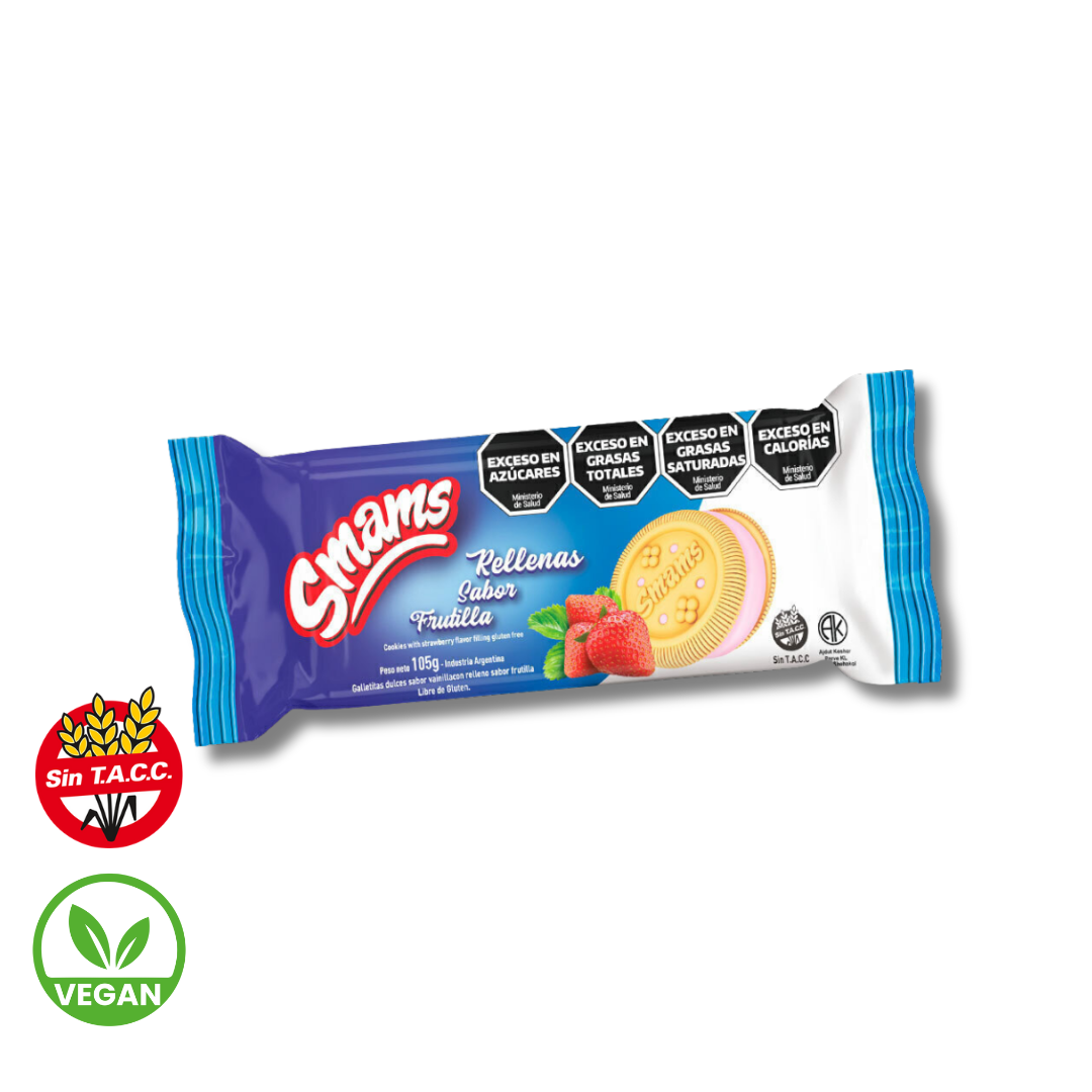 Galletitas Rellenas de Frutilla x 105g - Smams