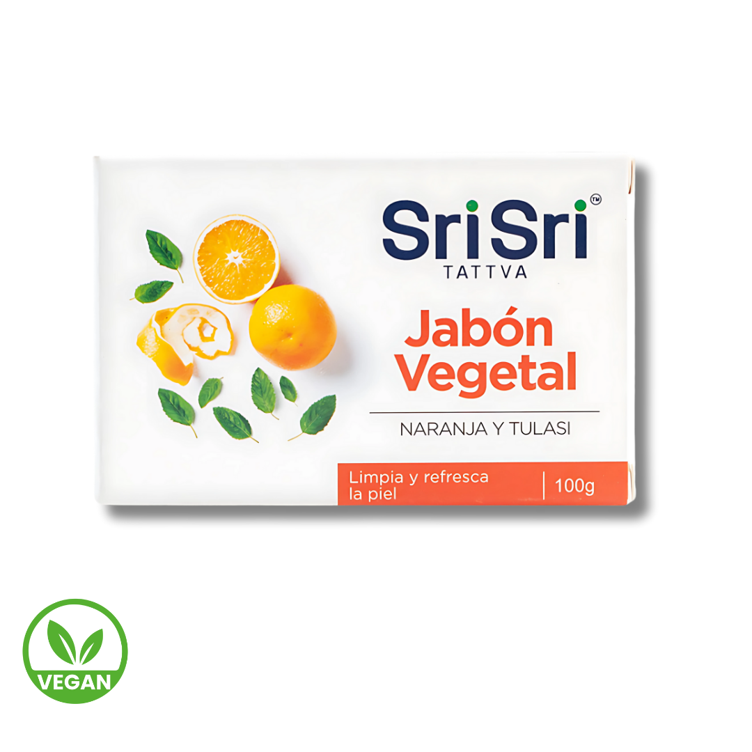 Jabon Vegetal Naranja y Tulasi x 100g - Sri Sri
