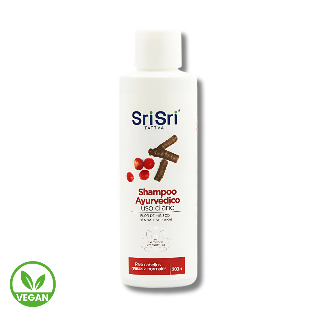 Shampoo Ayurvedico con Flor de Hibisco, Henna y Shikakai x 200ml - Sri Sri