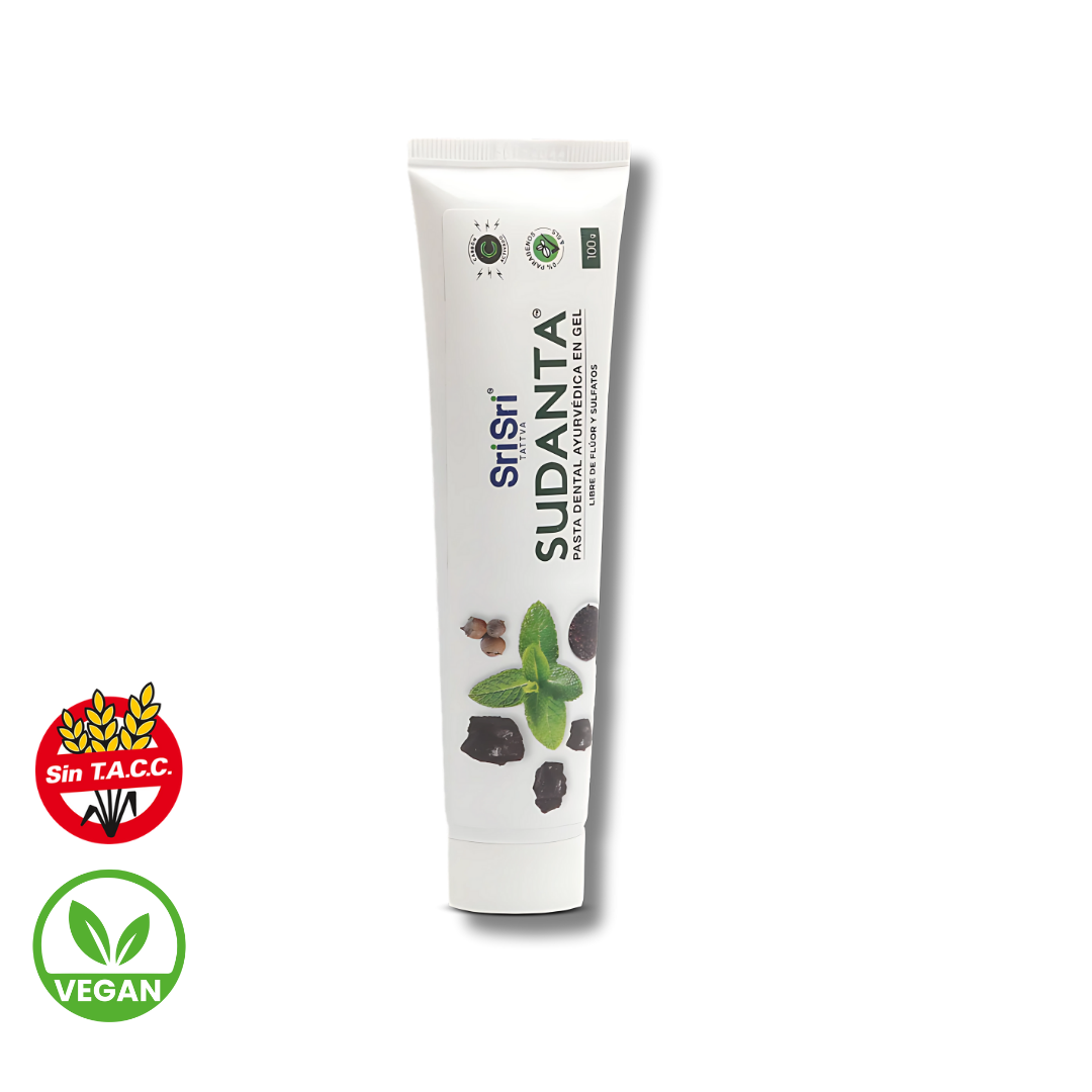 Pasta Dental Ayurvedica en Gel Efecto Blanqueador (Carbon) x 100g - Sri Sri