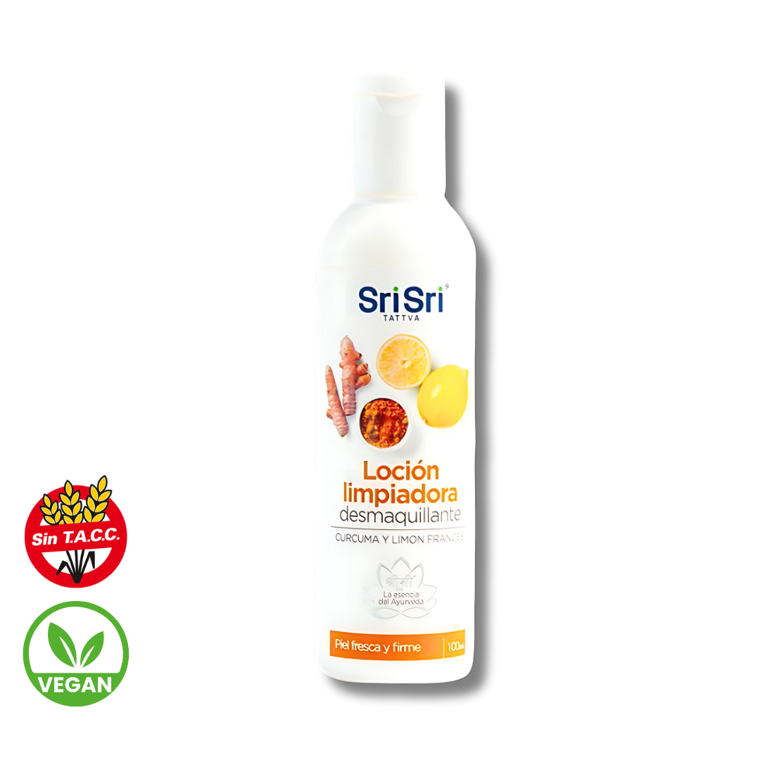 Locion Limpiadora Desmaquillante con Curcuma y Limon Frances x 100ml - Sri Sri