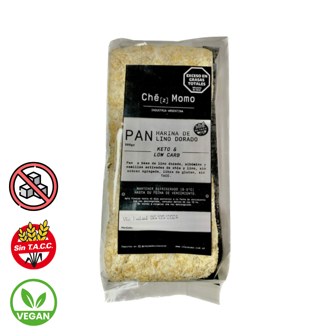 Pan Harina de Lino Dorado Keto & Low Carb x 380g - Chez Momo