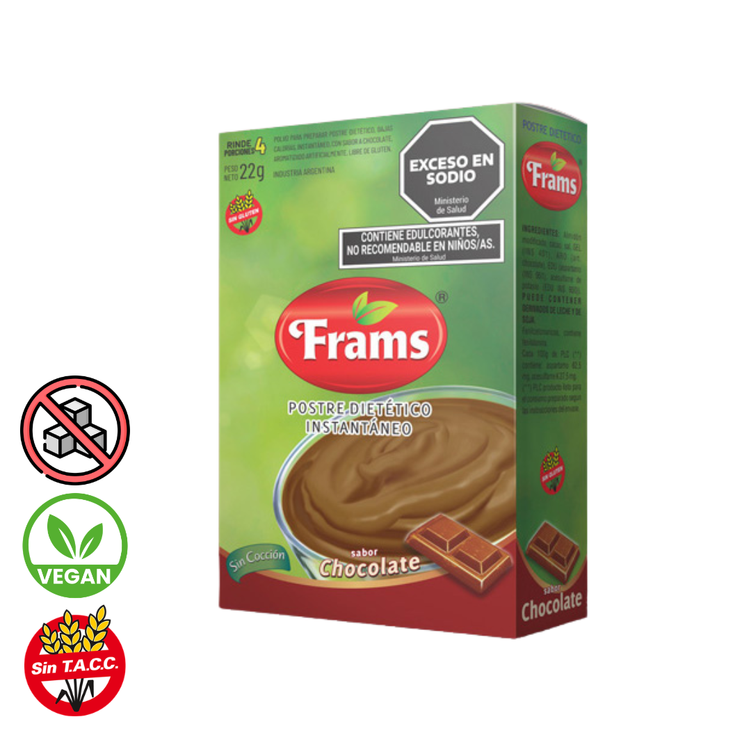 Postre s/Azucar Sabor Chocolate x 22gr - Frams