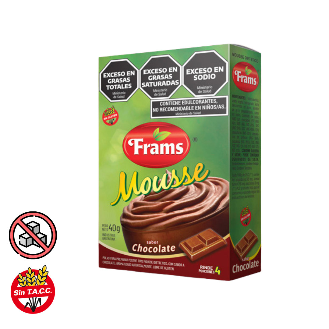 Mousse s/Azucar Sabor Chocolate x 40gr - Frams