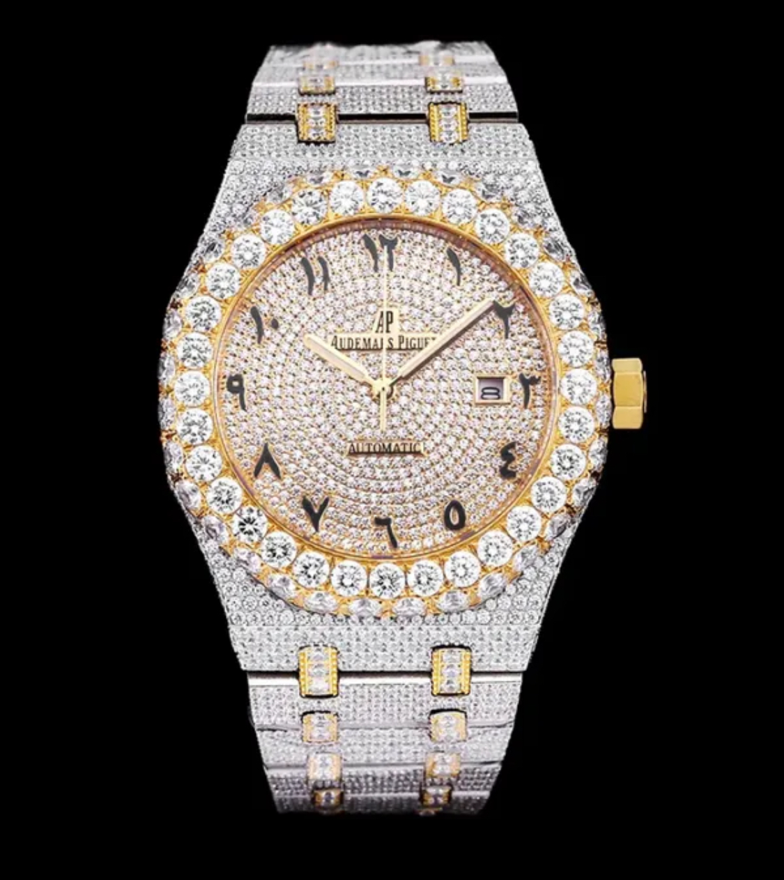 “VS Moissanite AP Watch – Luxury Iced Out Timepiece with VVS Clarity Stones”