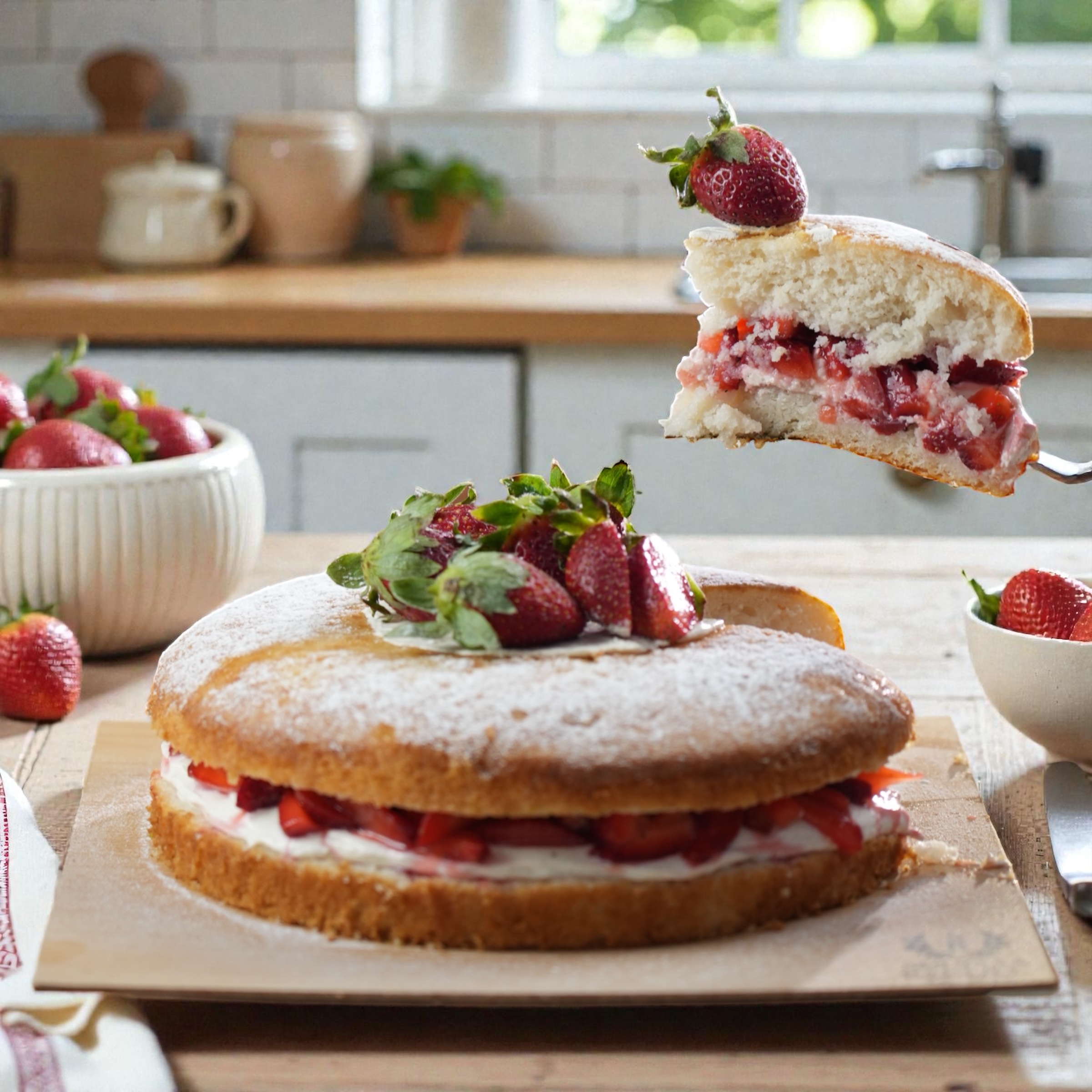 Strawberry Victoria Sponge Cake