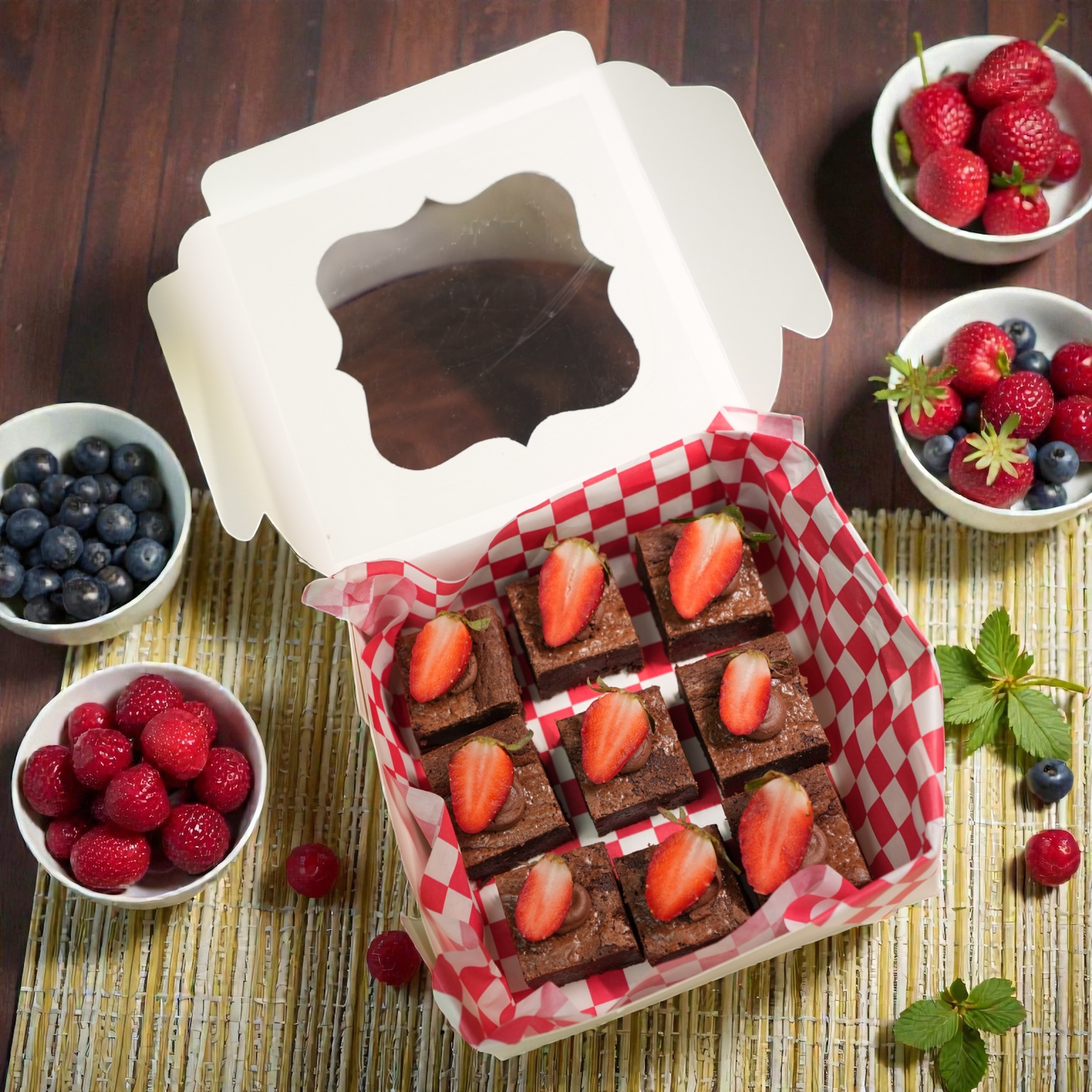 Strawberry Brownie Bites