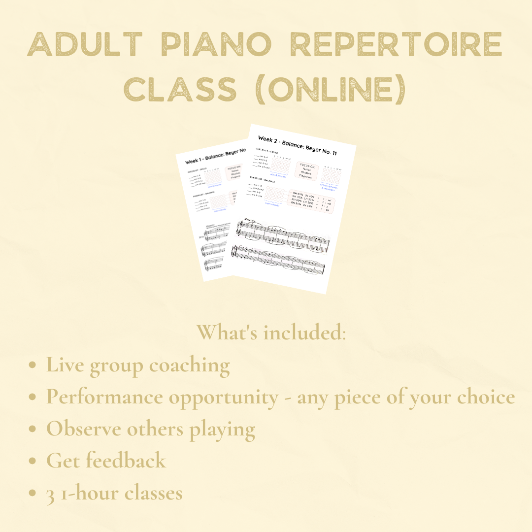 Adult Piano Repertoire Class (Online)