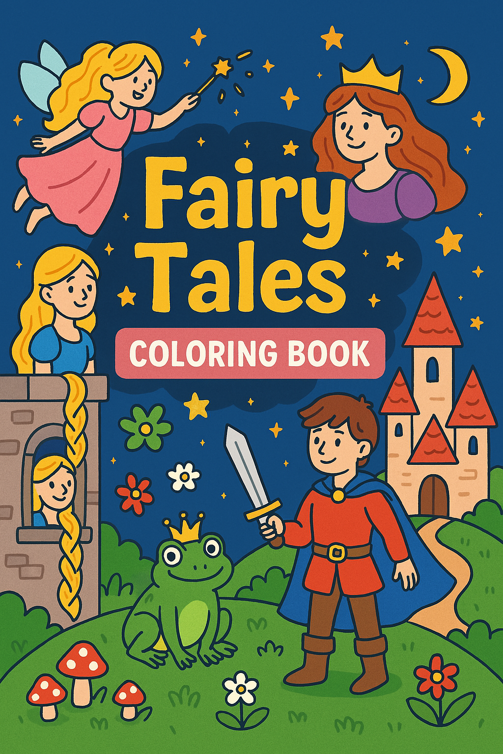 🏰 Fairy Tales Coloring Book for Kids (Printable PDF)