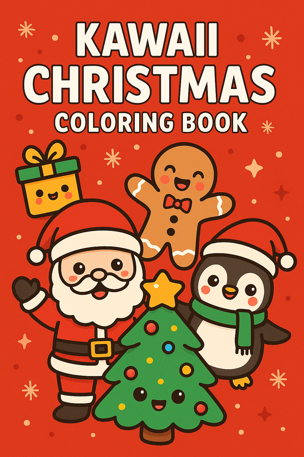 🎅 Kawaii Christmas Coloring Book for Kids (Printable PDF)