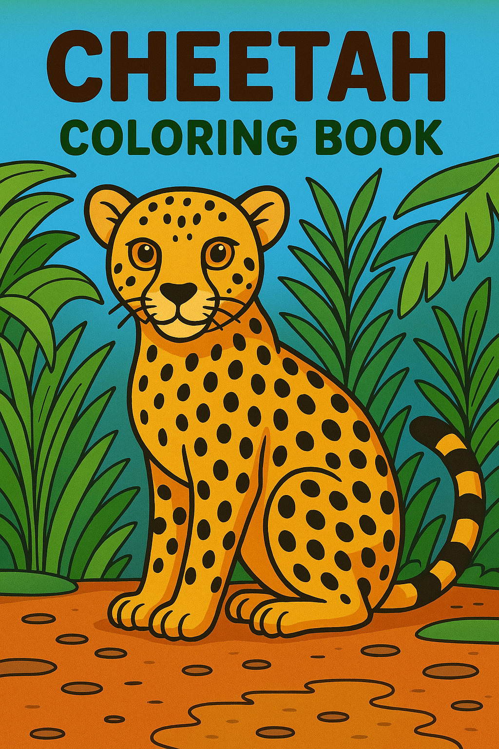 🐆 Cheetah Coloring Book for Kids (Printable PDF)