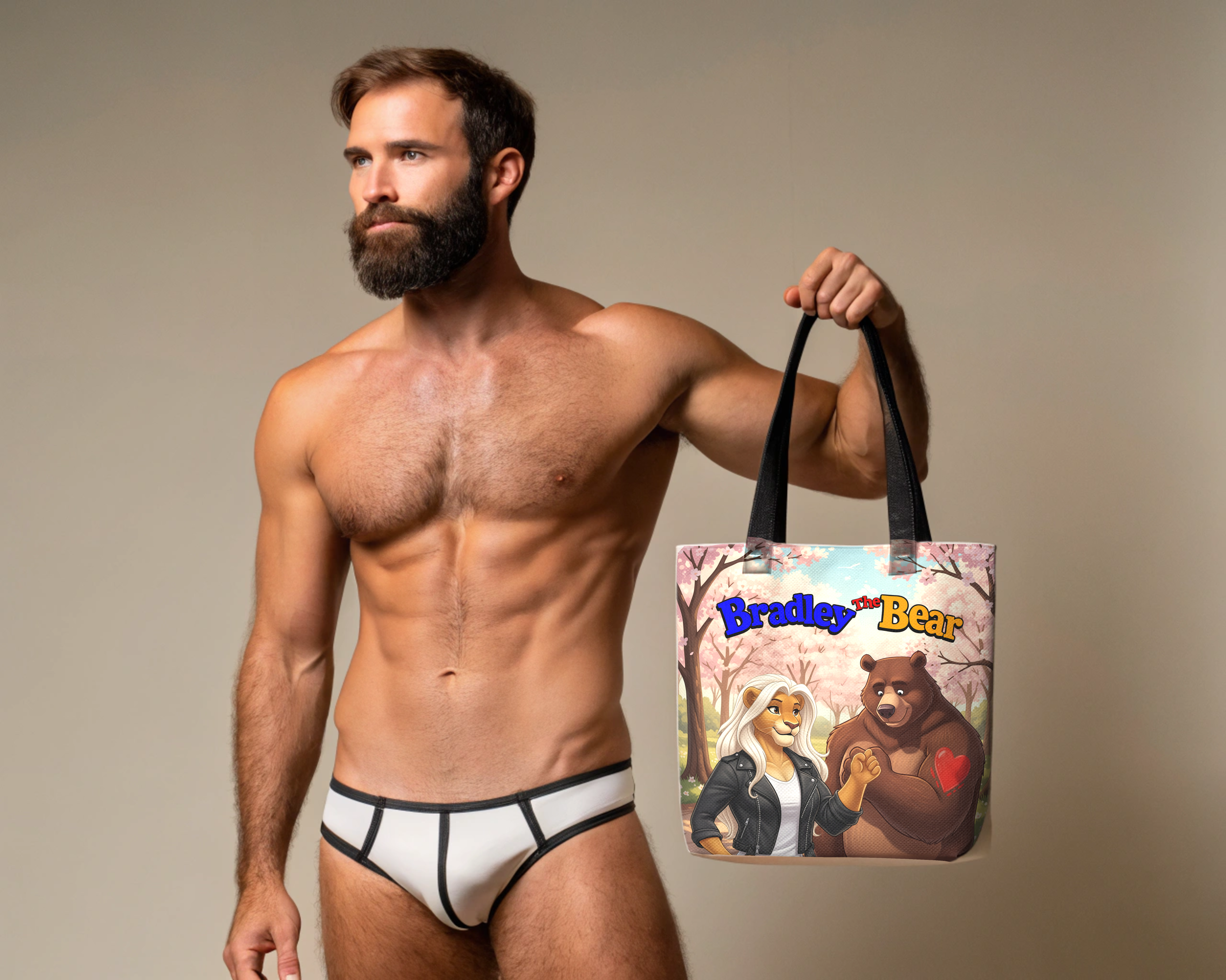 Bradley The Bear & Elsa The Lioness Tote Bag