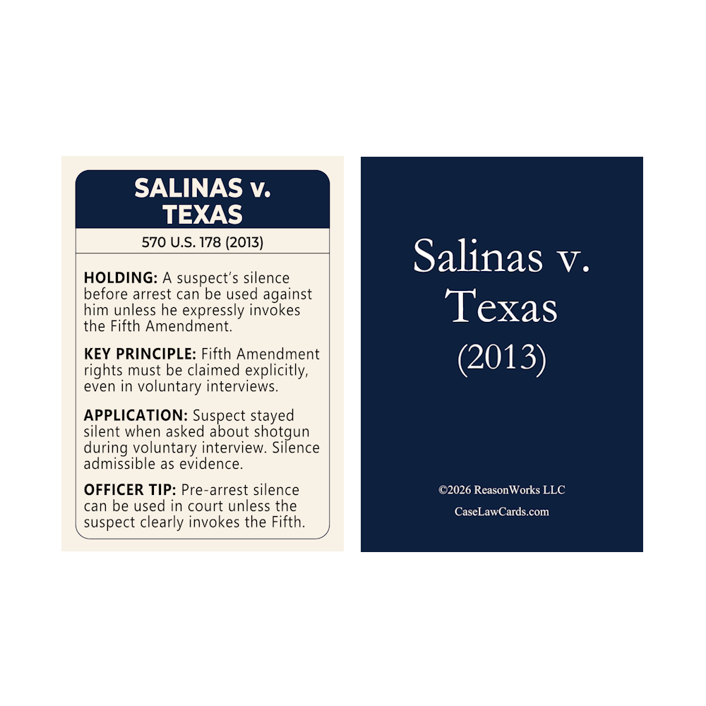 Case Law Cards: Investigations and Interdiction