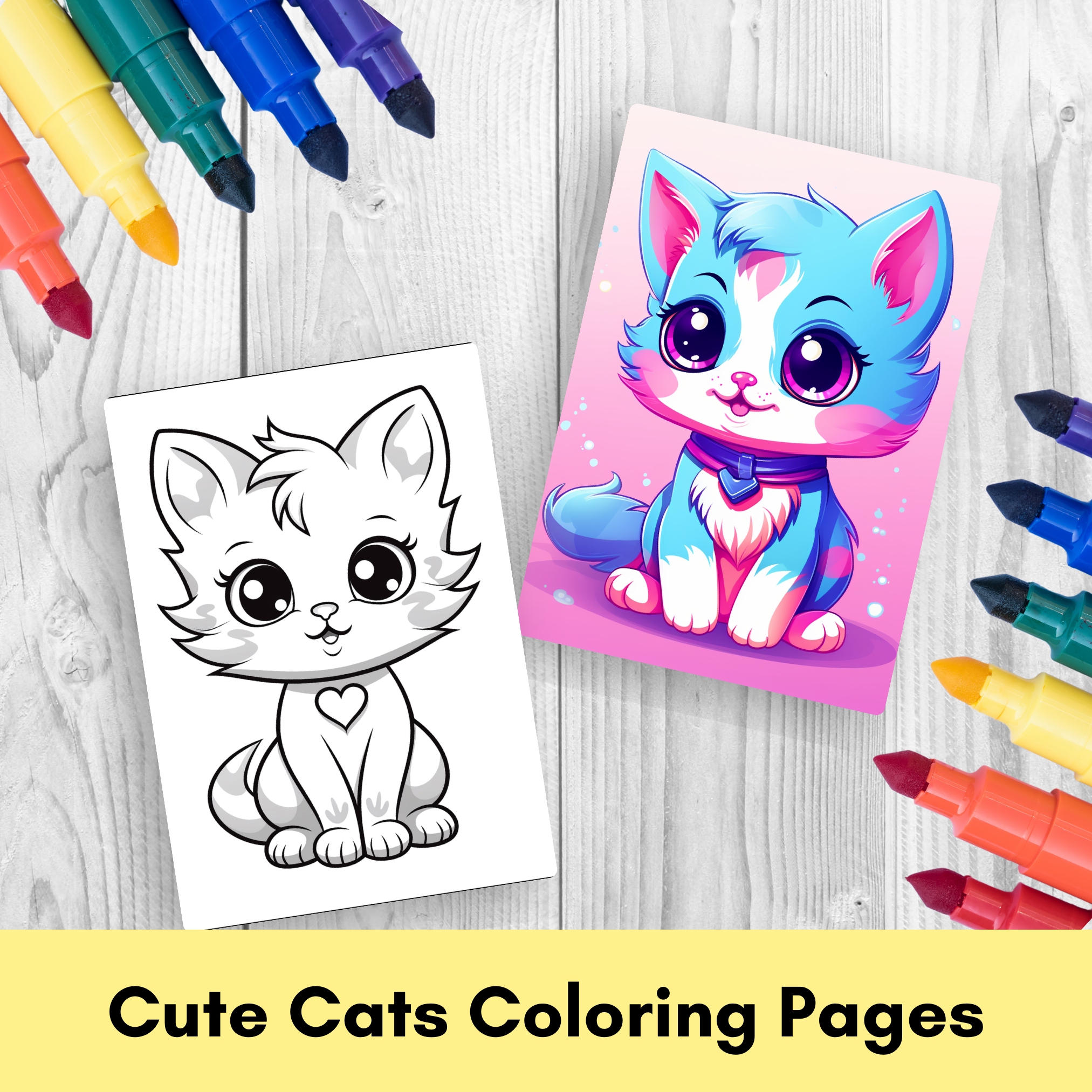 200 Cute Cats Coloring Pages