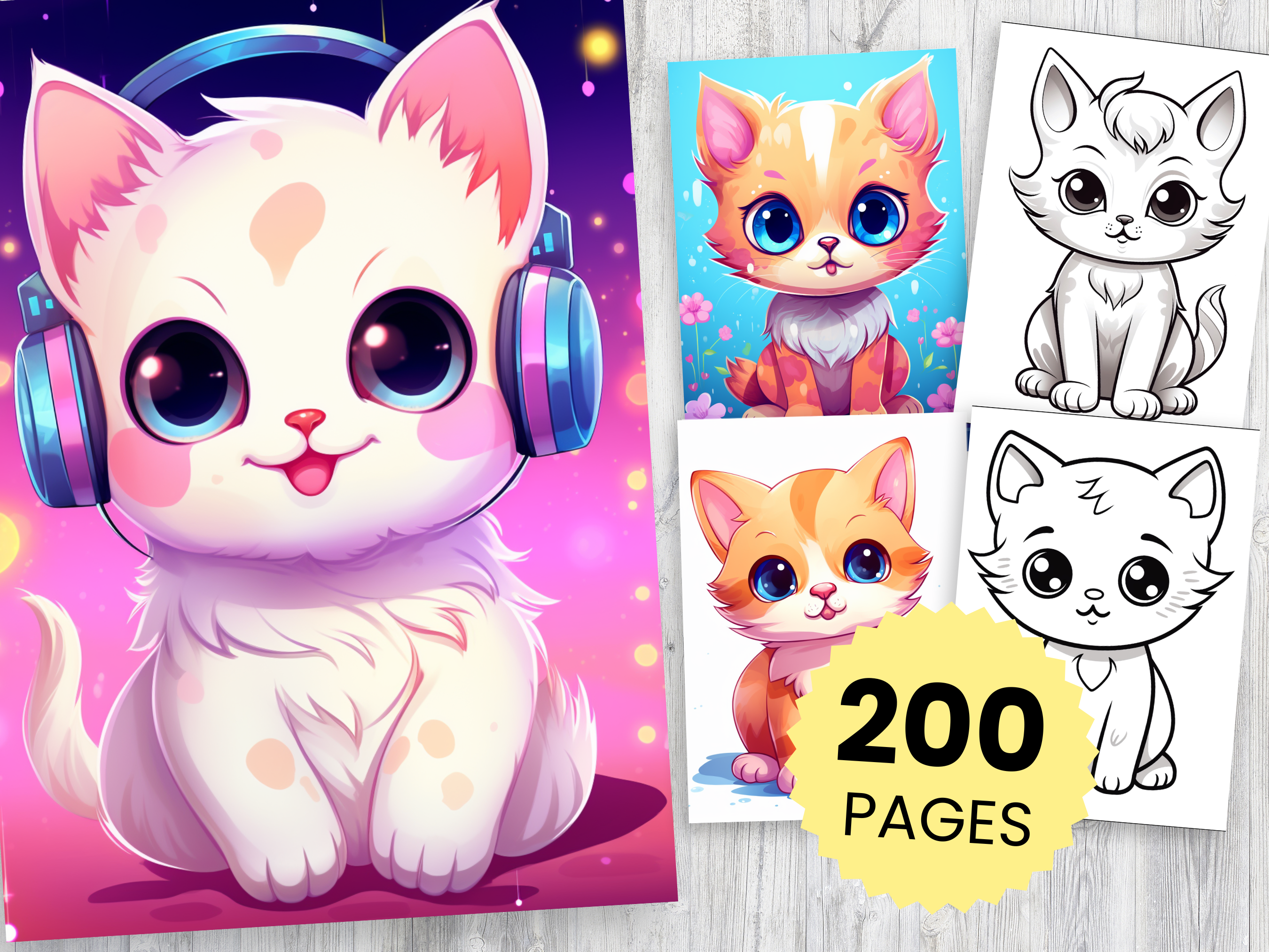 200 Cute Cats Coloring Pages