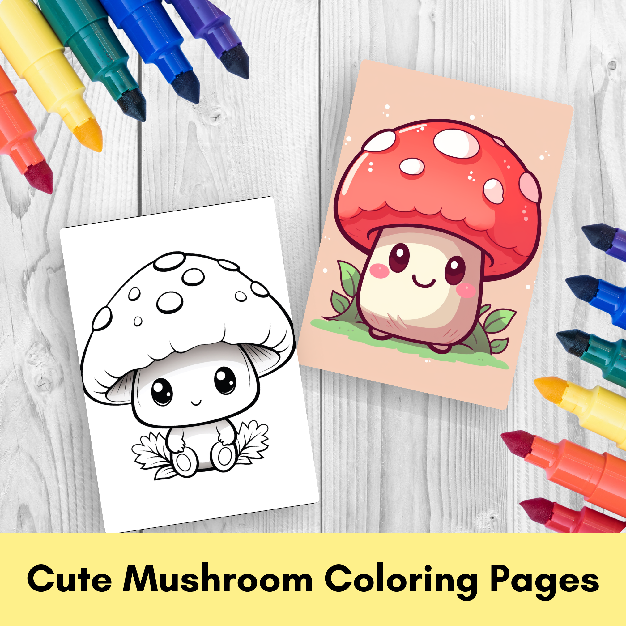 200 Cute Mushroom Coloring Pages