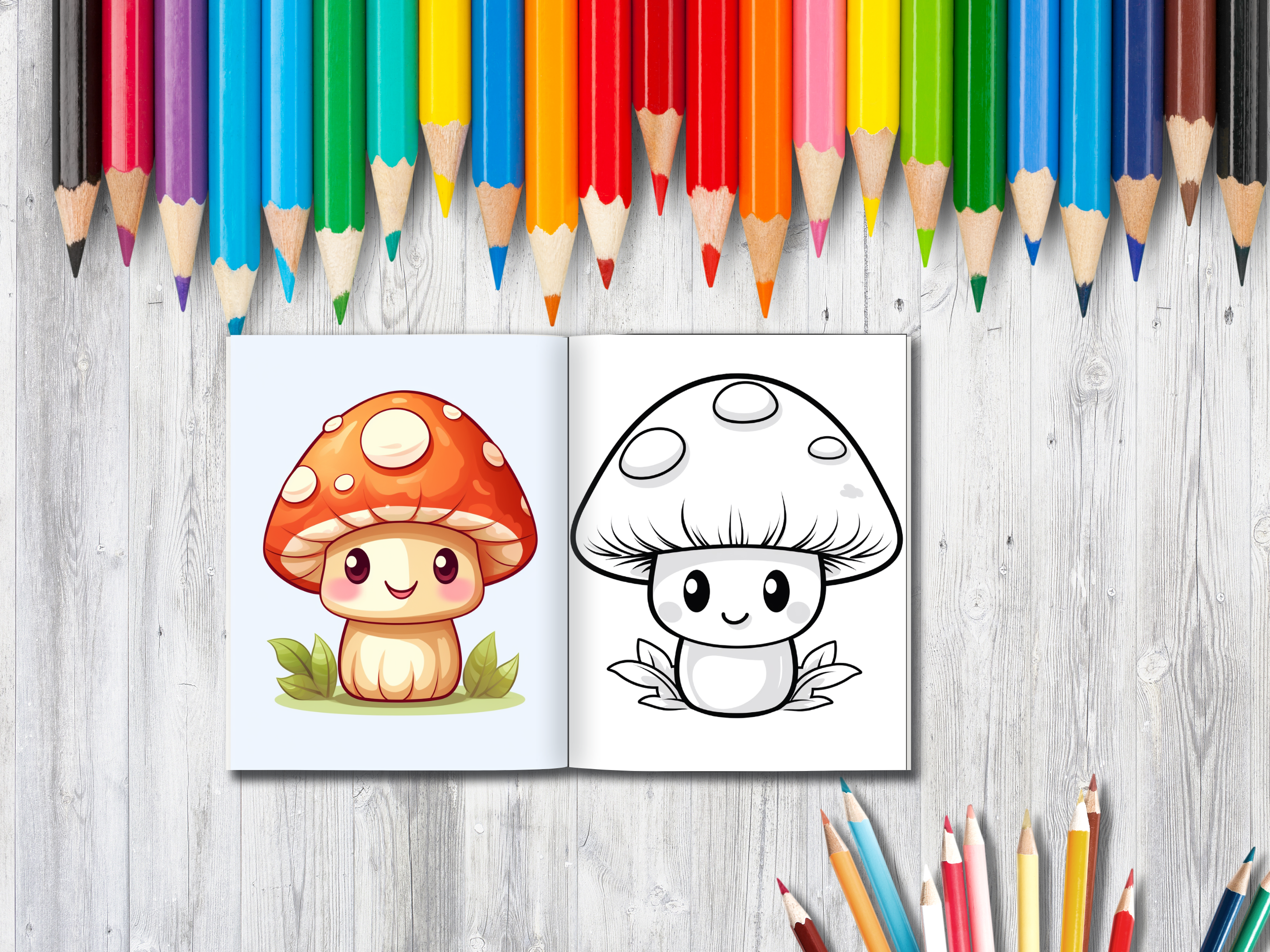 200 Cute Mushroom Coloring Pages