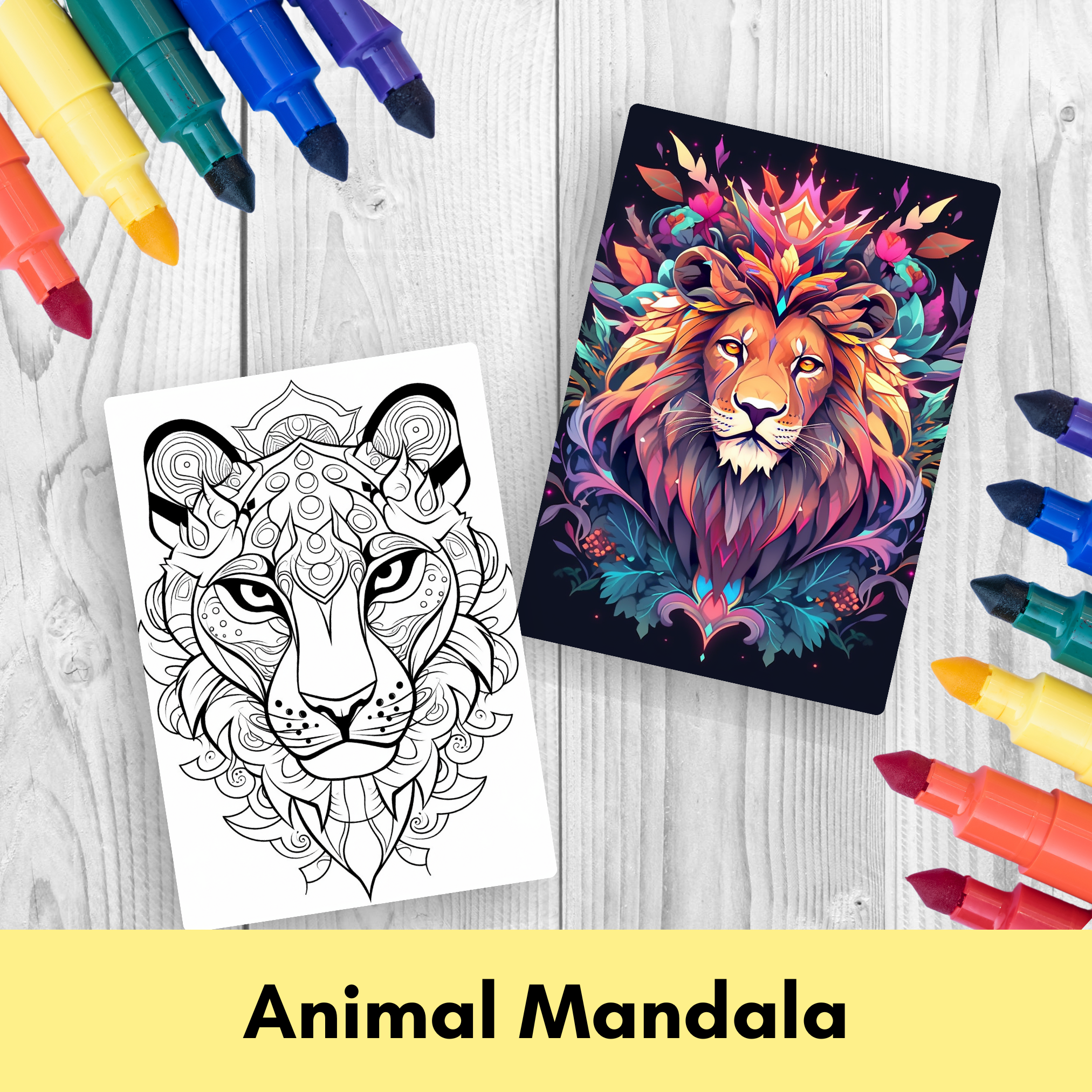 100 Animal Mandala Coloring Pages
