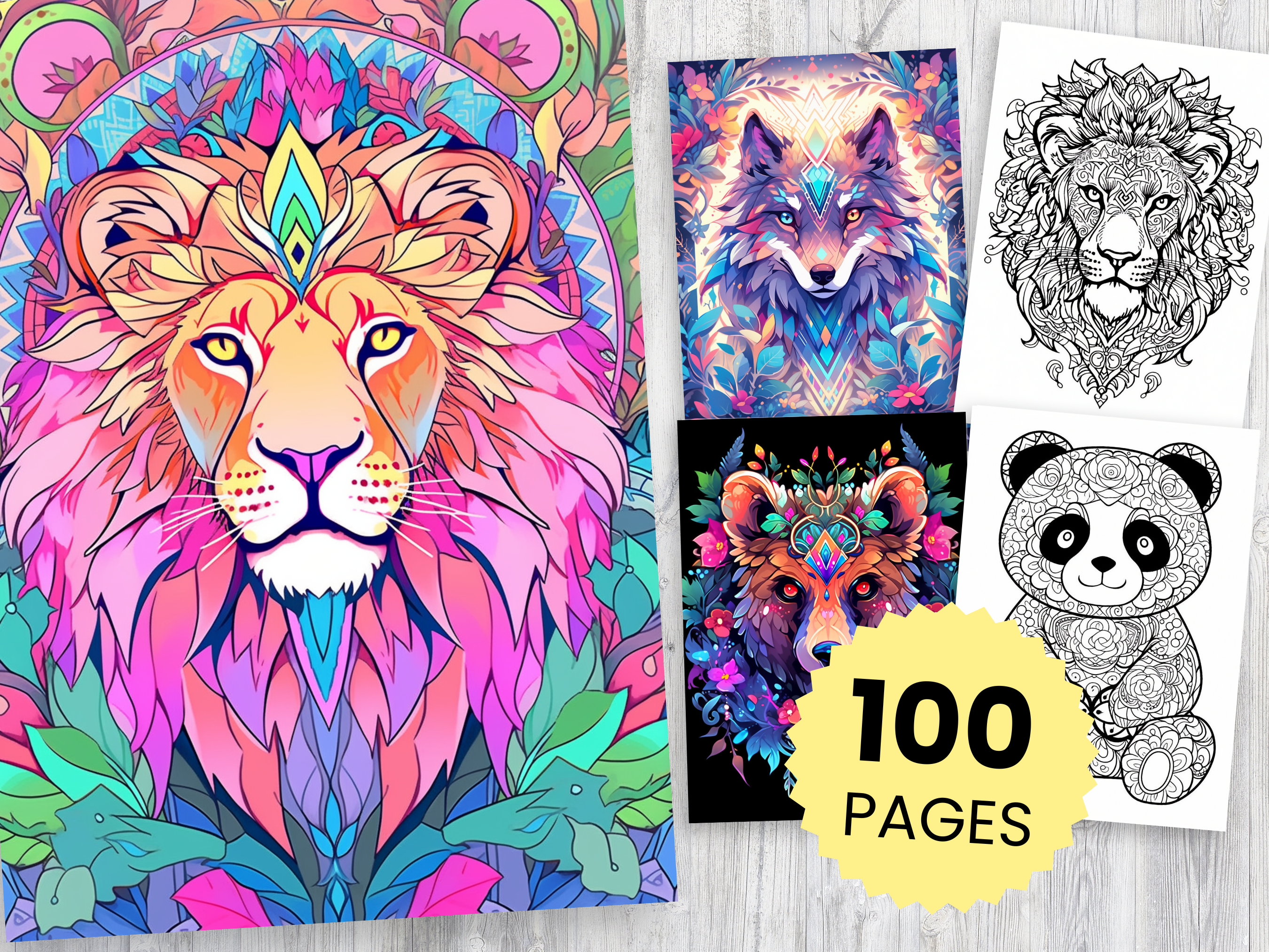 100 Animal Mandala Coloring Pages