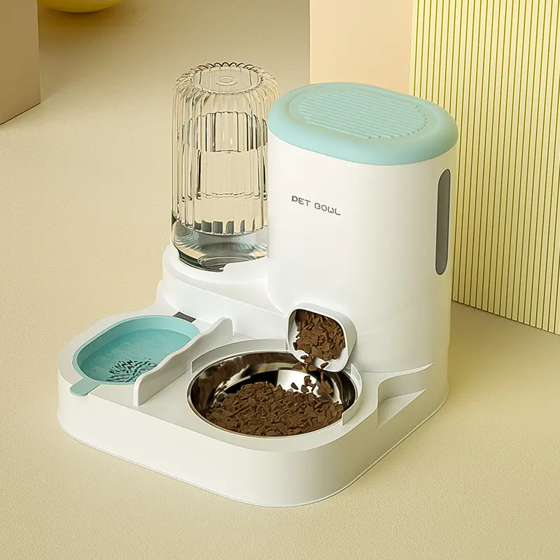 2 in 1 pet food dispenser with stainless steel bowl