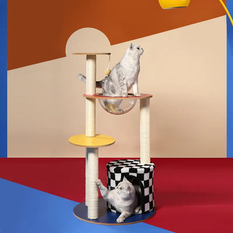 Sustainable Cat Tree with Scratching Poles