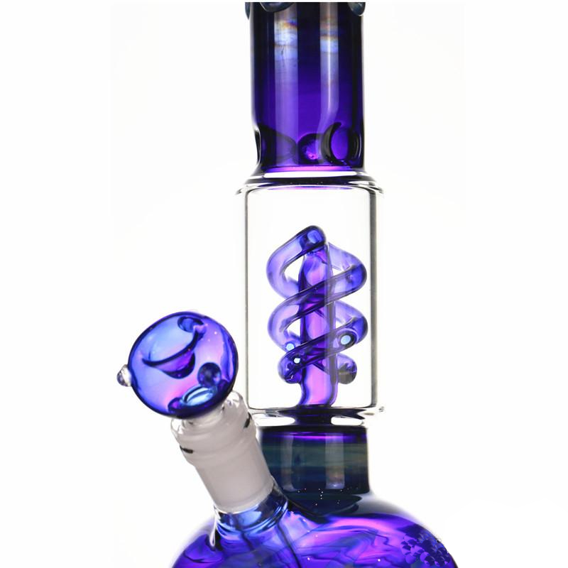 Blue Color Glass Bong Pipe