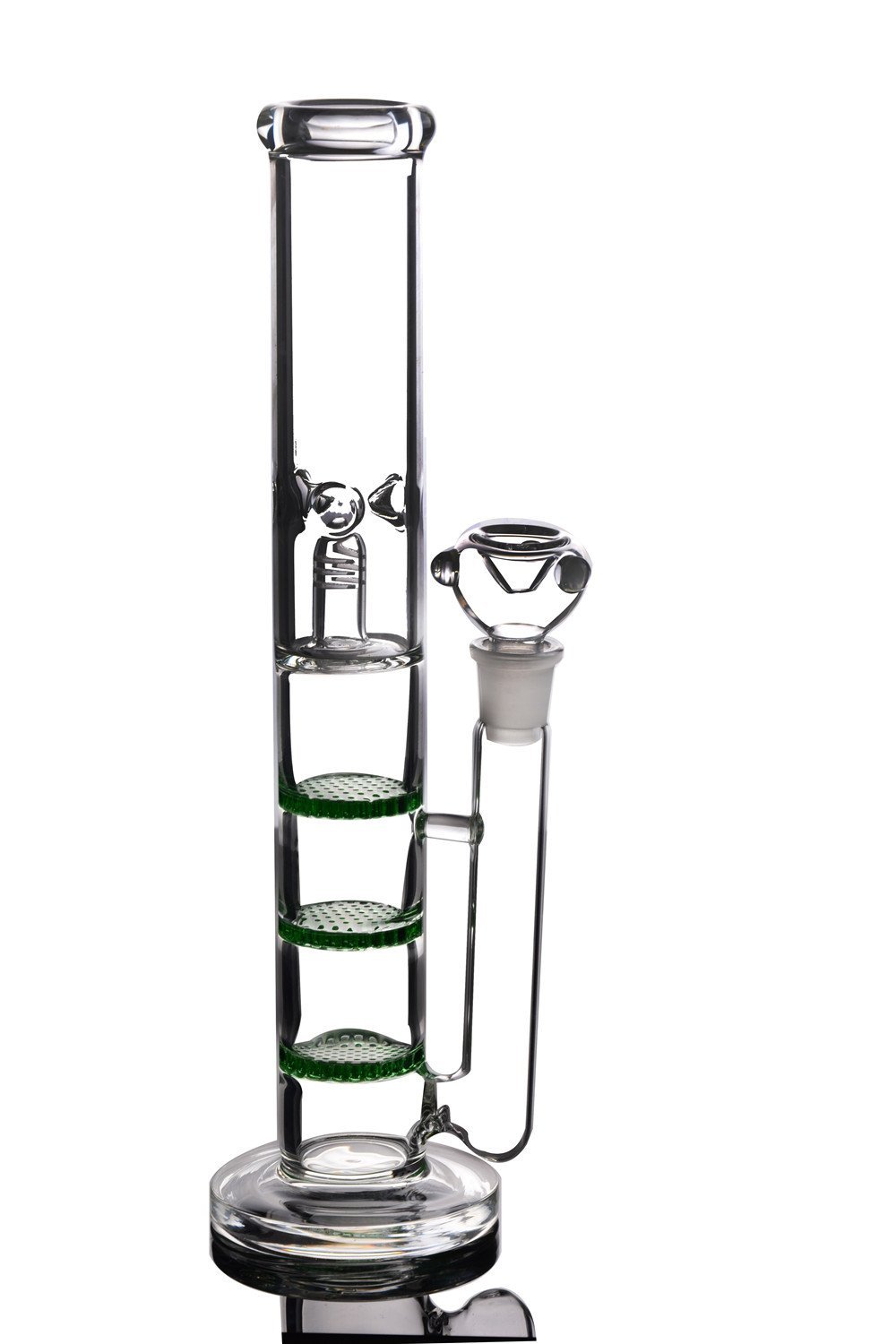 Green Glass Recycler Three Floors Perc With 18 mm Joint