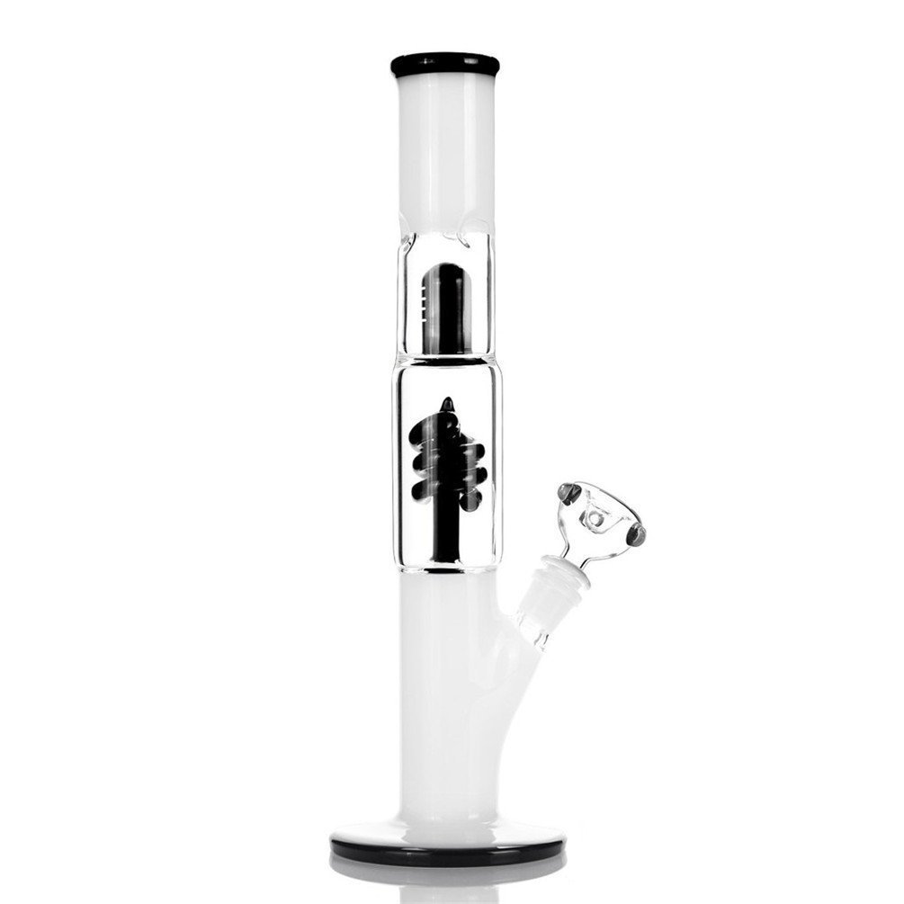 White 15 Inch Height Handmade Glass Water Smoking Bong Pipe
