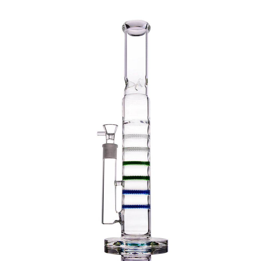 15.7 Inches Handmade Glass Bong Pipe With 18 mm Joint Recycler Hoenycomb
