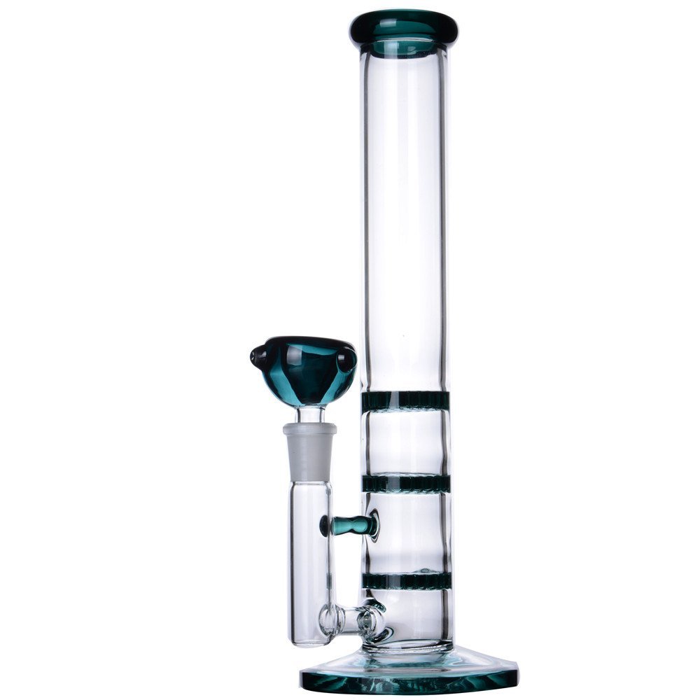 Handmade Glass Water Smoke Pipe 15 Inch With Recycler Honeycomb