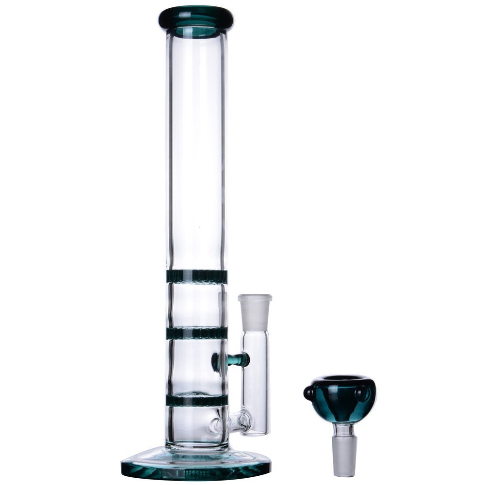 Handmade Glass Water Smoke Pipe 15 Inch With Recycler Honeycomb