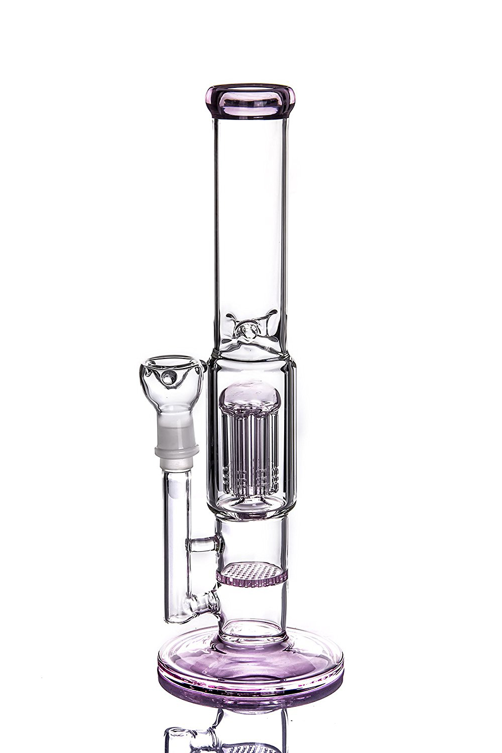 13 Inchs Tall Hand Made Thick Ass Glass Bong Pipe (Pink)