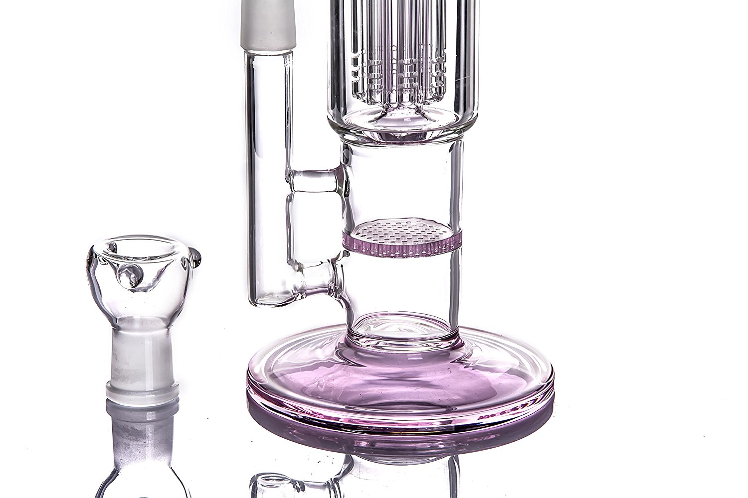 13 Inchs Tall Hand Made Thick Ass Glass Bong Pipe (Pink)