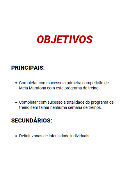 MEIA MARATONA - Nível Iniciante