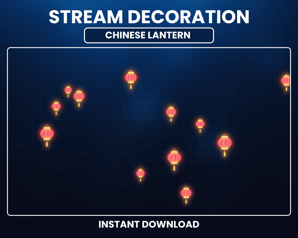 Chinese Lantern Particles Overlay – Animated Stream Overlay for Twitch & OBS