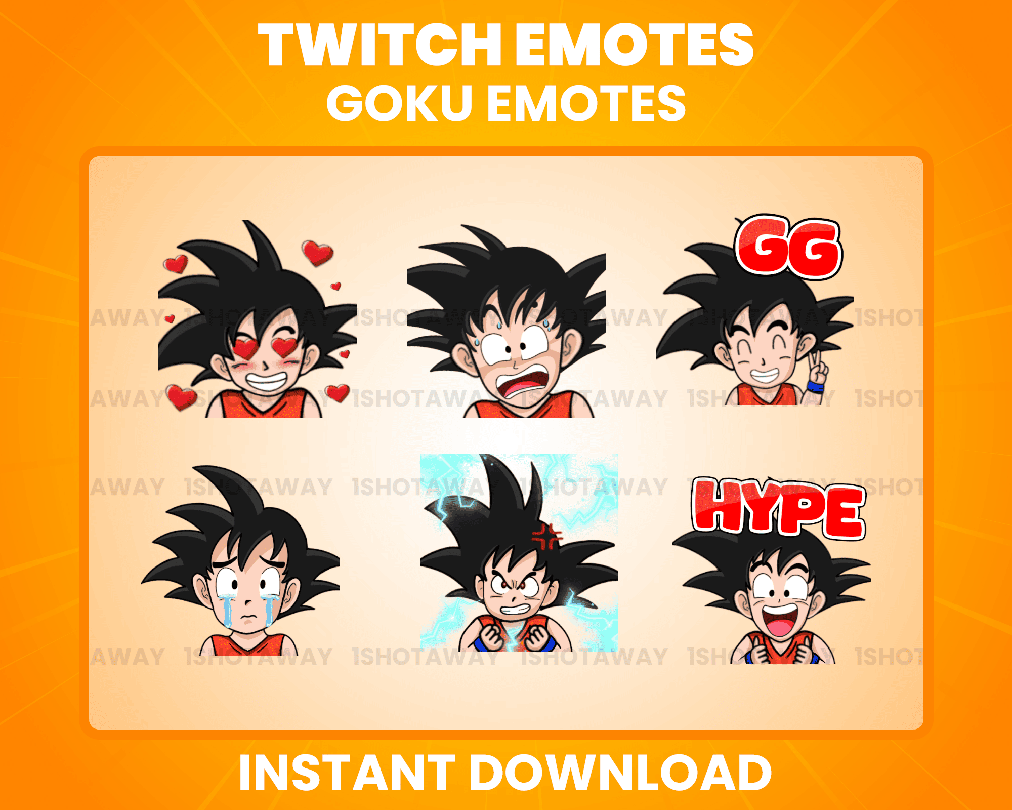 Goku Chibi Animated Emotes for Twitch – Fun Dragon Ball Stream Emotes