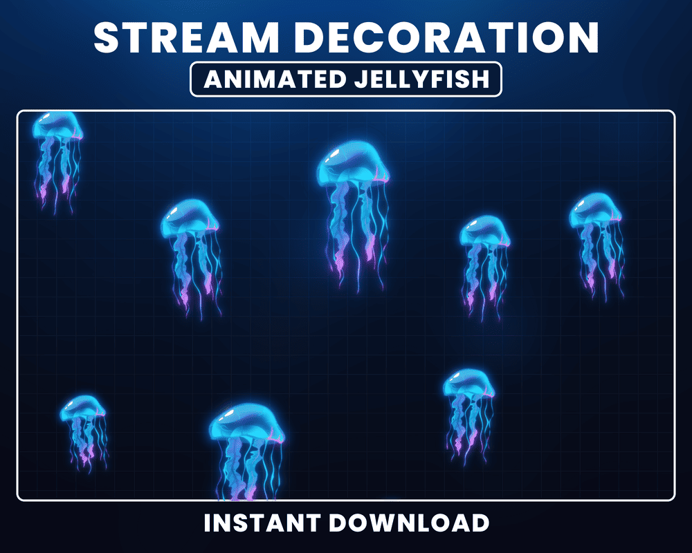 Animated Jellyfish Stream Overlays - Best Stream Overlay for Twitch & OBS