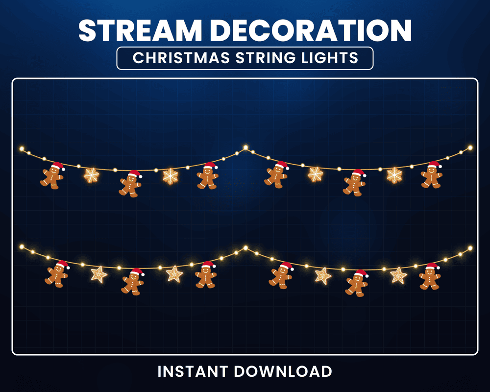 Animated Gingerbread Garlands Stream Overlay for Twitch & Streamlabs