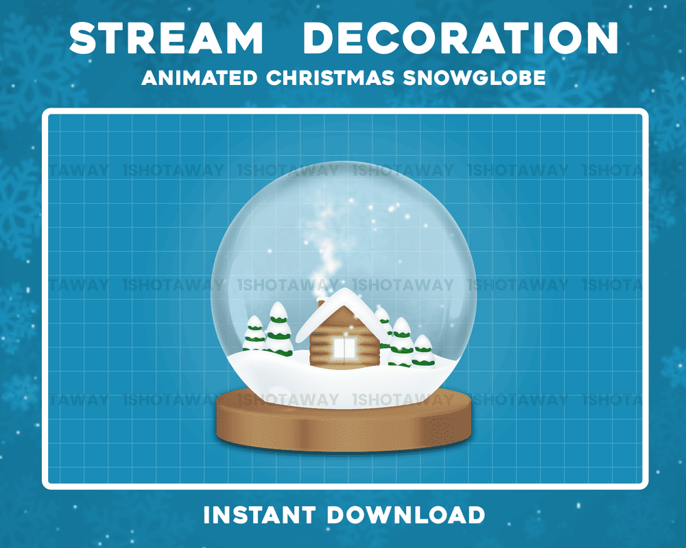 Christmas House Snowfall Globe Stream Overlay – Animated Christmas Neon Design