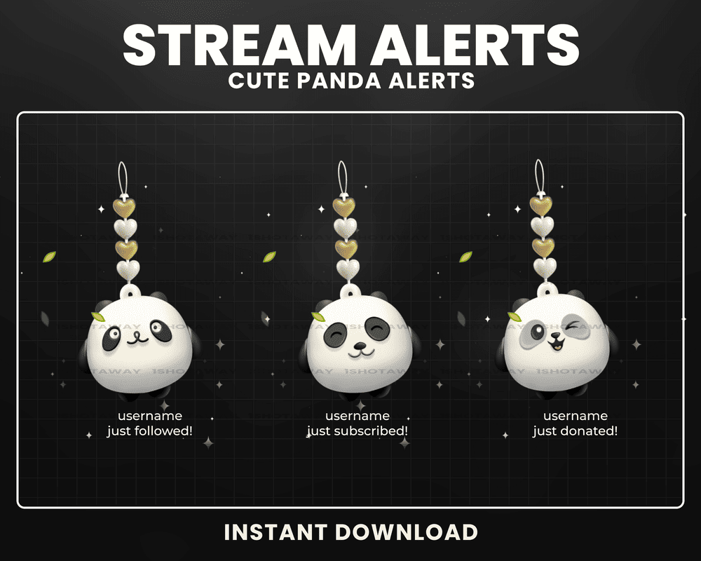 Twitch Stream Alerts – Panda 3D Animated Alerts for OBS & Streamlabs