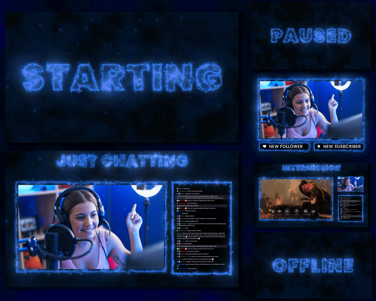 Blue Fire Twitch Overlay | Animated Stream Overlay for Twitch