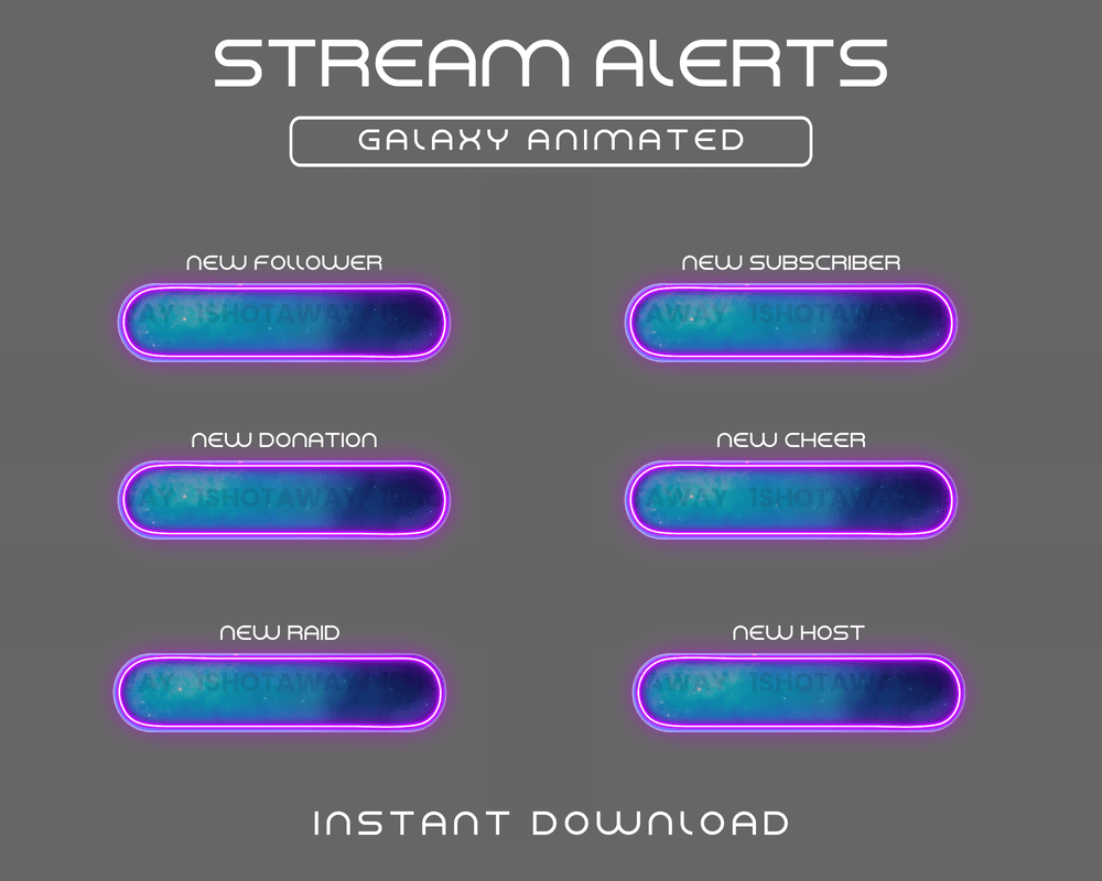 Twitch Stream Alerts – Galaxy Theme Animated Alerts for OBS & More